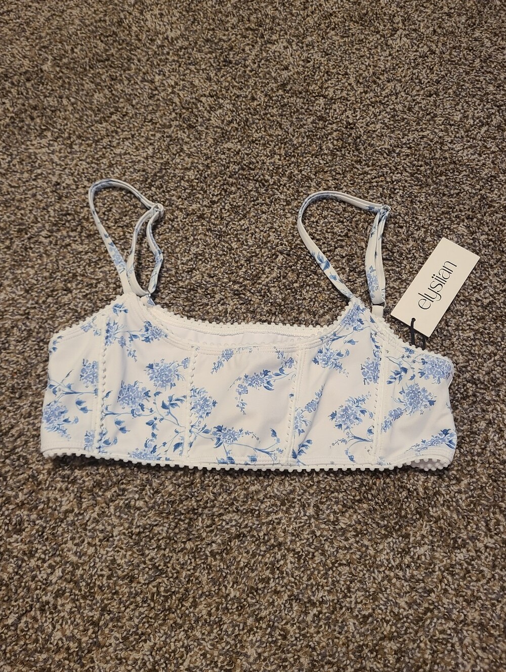 Elysiian Nantucket bikini top - blue floral Size M